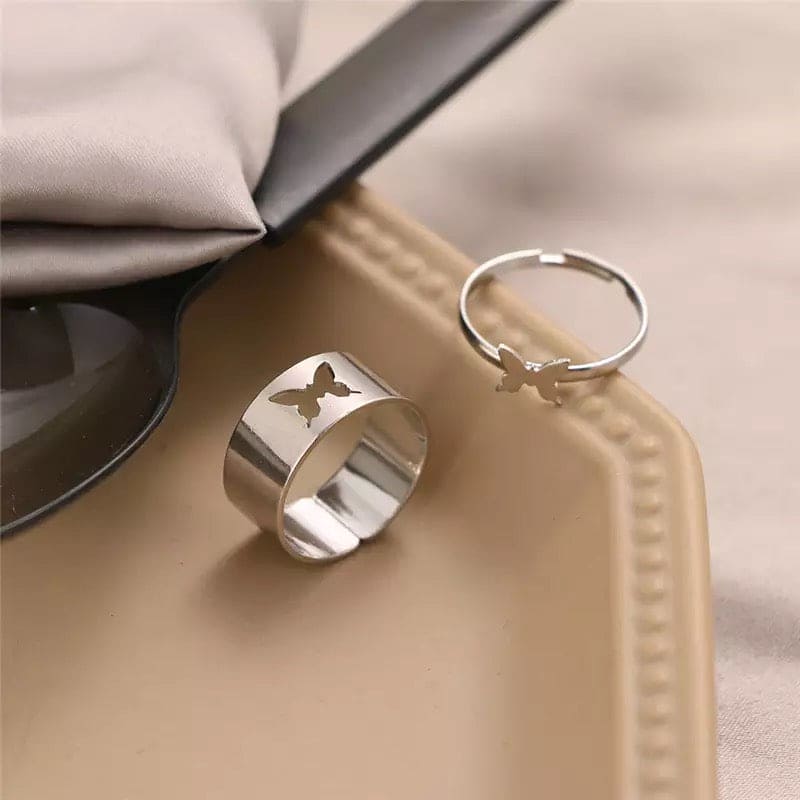 Butterfly Couple Ring, Couple Paired Ring Set, Adjustable Men/Women Couple Ring Jewellery Butterfly Couple Ring, Couple Paired Ring Set, Adjustable Men/Women Couple Ring Jewellery